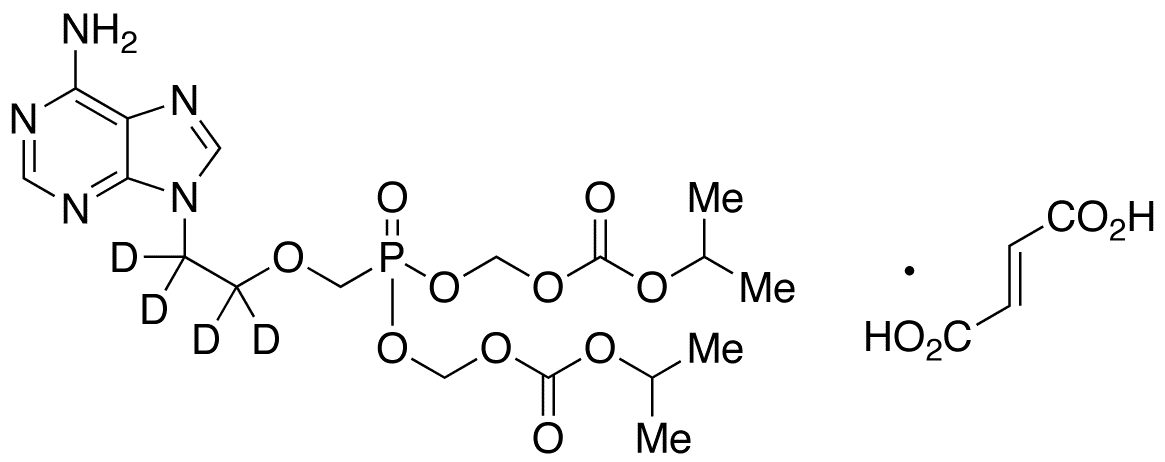 Desmethyl Tenofovir Disoproxil-d4 Fumarate - Chemical structure and product image
