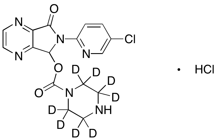 N-Desmethyl Zopiclone-d8 Hydrochloride - Chemical structure and product image