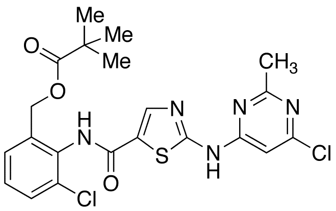 Des-6-[4-(2-hydroxyethyl)-1-piperazinyl]-6-chloro-O-pivalate Dasatinib - Chemical structure and product image