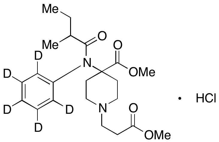 N-Despropionyl-N-2-methyl-butyryl Remifentanil Hydrochloride-d5 - Chemical structure and product image
