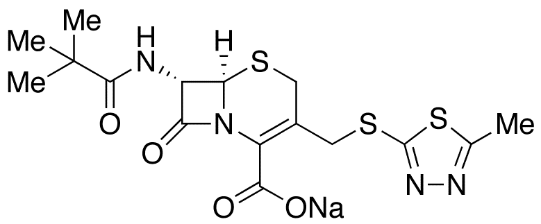 7-epi-N7-Des[2-(1H-tetrazol-1-yl)acetyl]-N7-(tert-butylcarbonyl) Cefazolin Sodium Salt - Chemical structure and product image