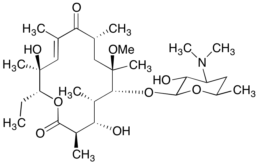 (10E)-3-O-De(Î±-L-cladinose)-10-dehydro-11-dehydroxy-6-O-methyl-erythromycin - Chemical structure and product image