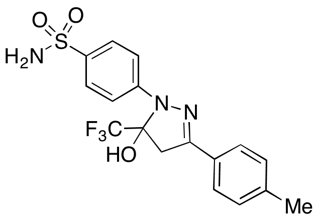 N-De(4-sulfonamidophenyl)-NÊ¼-(4-sulfonamidophenyl)-4,5-dihydro-5-hydroxy Celecoxib - Chemical structure and product image