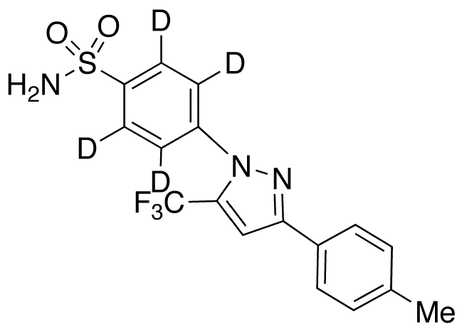 N-De(4-sulfonamidophenyl)-N-[4-sulfonamido(phenyl-d4)] Celecoxib - Chemical structure and product image