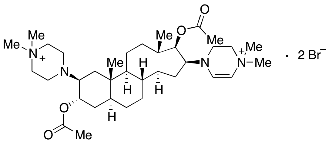 4-[(2beta,3alfa,5alfa,16beta,17beta)-3,17-Di(acetyloxy)-2-(4,4-dimethylpiperazinium-1-yl)androstan-16-yl]-1,2,3,4-tetrahydro-1,1-dimethyl-pyrazinium Dibromide - Chemical structure and product image