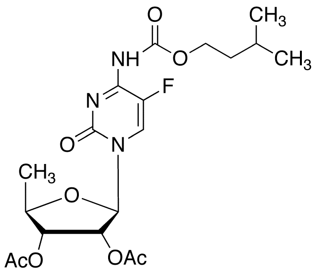 2,3-Di-O-acetyl-5-deoxy-5-fluoro-N-[(3-methylbutoxy)carbonyl]cytidine - Chemical structure and product image