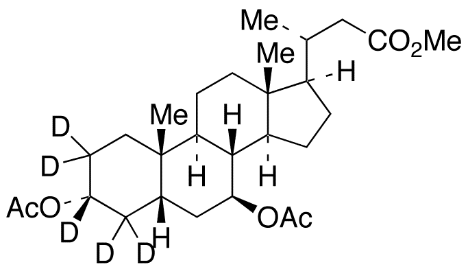 3alfa,7beta-Di-O-acetyl 24-Nor Ursodeoxycholic Acid-d5 Methyl Ester - Chemical structure and product image