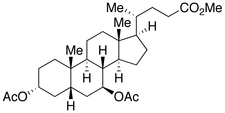 3alfa,7beta-Di-O-acetyl Ursodeoxycholic Acid Methyl Ester - Chemical structure and product image