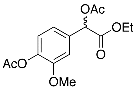 alfa,4-Di-O-acetyl Vanillylmandelic Acid Ethyl Ester - Chemical structure and product image