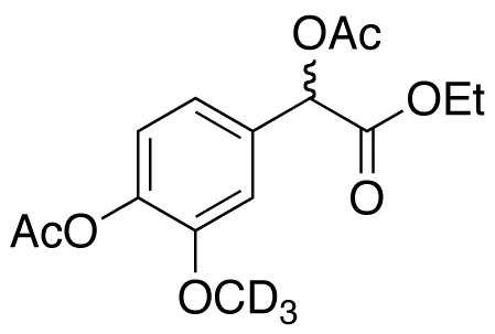 alfa,4-Di-O-acetyl Vanillylmandelic Acid-d3 Ethyl Ester - Chemical structure and product image