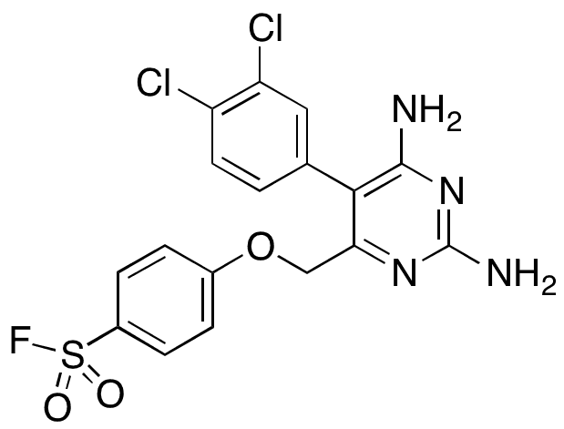 4-((2,6-Diamino-5-(3,4-dichlorophenyl)pyrimidin-4-yl)methoxy)benzene-1-sulfonyl fluoride - Chemical structure and product image