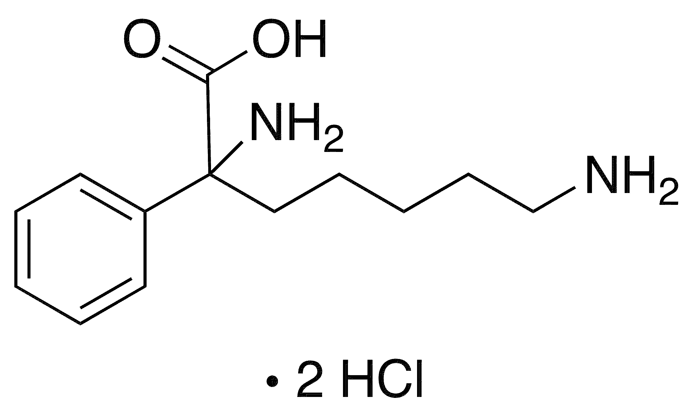 2,7-Diamino-2-phenylheptanoic Acid Dihydrochloride - Chemical structure and product image
