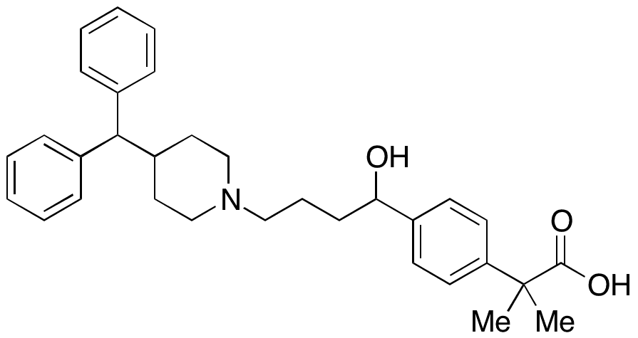 4-[4-[4-(Diphenylmethyl)-1-piperidinyl]-1-hydroxybutyl]-alfa,alfa-dimethylbenzeneacetic Acid - Chemical structure and product image