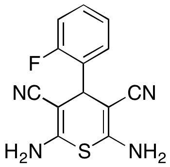 2,6-Diamino-4-(2-fluorophenyl)-4H-thiopyran-3,5-dicarbonitrile - Chemical structure and product image