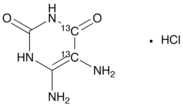 5,6-Diamino-2,4-dihydroxypyrimidine-13C2, Hydrochloride Salt - Chemical structure and product image