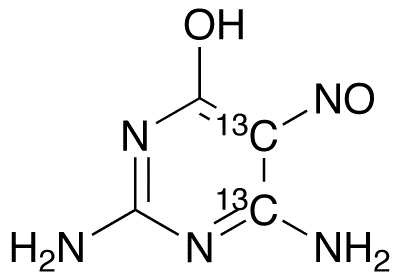 2,6-Diamino-4-hydroxy-5-nitrosopyrimidine-13C2 - Chemical structure and product image