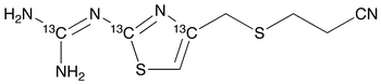 3-[[[2-[(Diaminomethylene]amino-4-thiazolyl]thio]propionitrile-13C3 - Chemical structure and product image