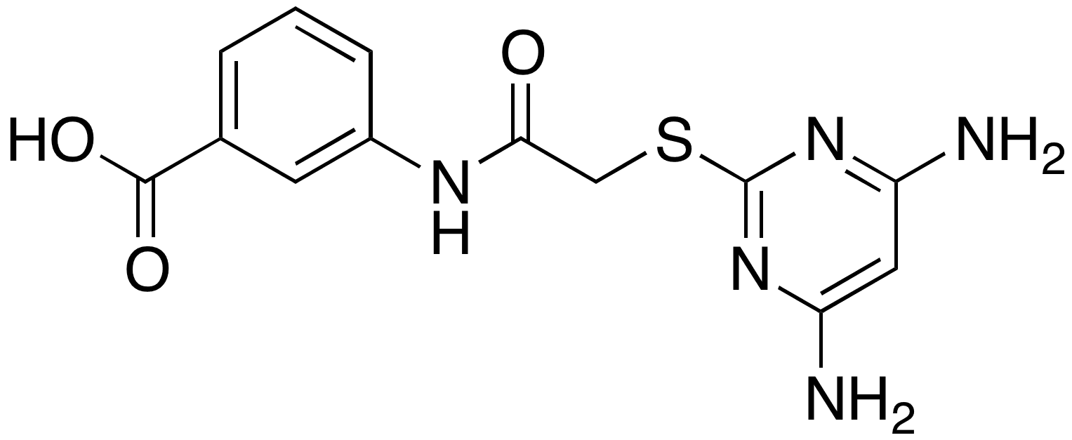 3-â€‹[[2-â€‹[(4,â€‹6-â€‹Diamino-â€‹2-â€‹pyrimidinyl)â€‹thio]â€‹acetyl]â€‹amino]benzoic Acid - Chemical structure and product image