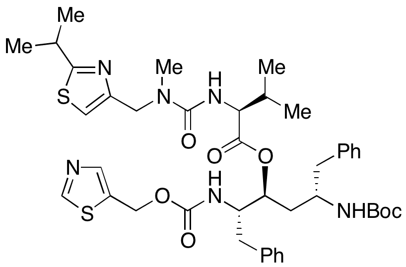 (S)-(5S,6S,8S)-5,8-Dibenzyl-12,12-dimethyl-3,10-dioxo-1-(thiazol-5-yl)-2,11-dioxa-4,9-diazatridecan-6-yl 2-(3-((2-Isopropylthiazol-4-yl)methyl)-3-methylureido)-3-methylbutanoate - Chemical structure and product image