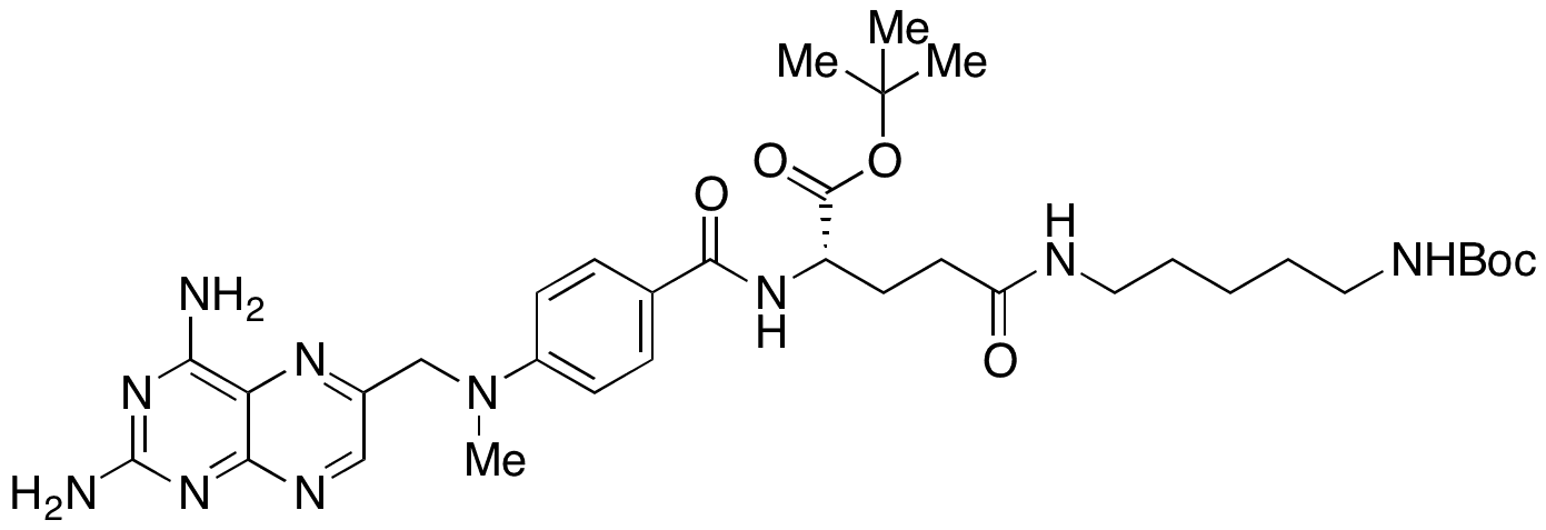 N2-[4-[[(2,4-Diamino-6-pteridinyl)methyl]methylamino]benzoyl]-N-[5-[[(1,1-dimethylethoxy)carbonyl]amino]pentyl]-L-glutamine 1,1-Dimethylethyl Ester - Chemical structure and product image