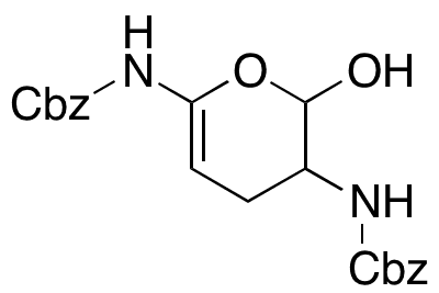 Dibenzyl (2-Hydroxy-3,4-dihydro-2H-pyran-3,6-diyl)dicarbamate - Chemical structure and product image