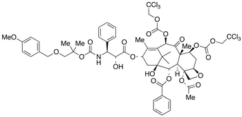 N-Des-t-boc-N-2-[2-methyl-1-(4-methoxyphenyl)methoxy]propyloxycarbonxyl-7,10-O-bis{[(2,2,2-trichloroethyl)oxy]carbonyl} Docetaxel - Chemical structure and product image
