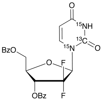 3,5-Dibenzoate-2,2-difluorouridine-13C,15N2 - Chemical structure and product image