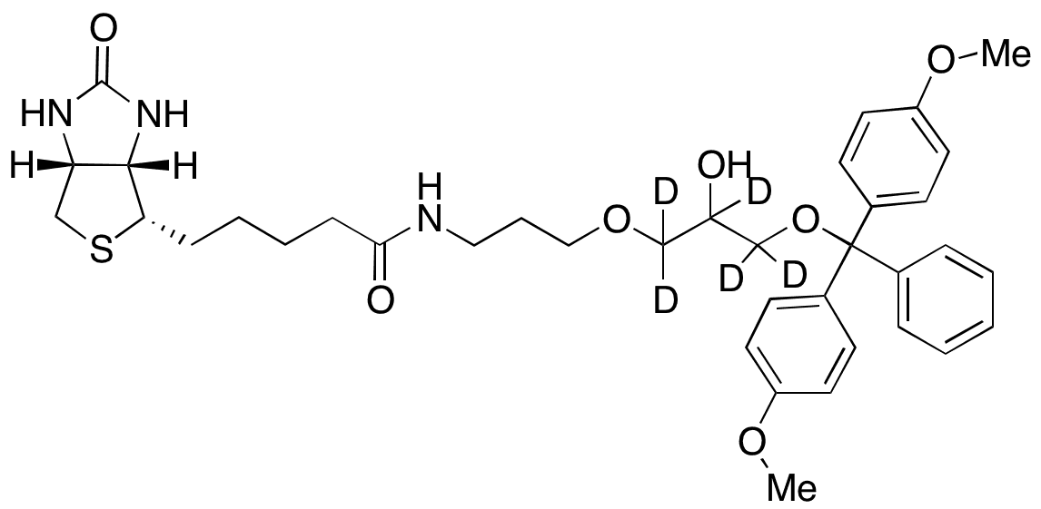 1-O-(4,4â€™-Dimethoxytrityl)-3-O-(N-biotinyl-3-aminopropyl)glycerol-d5 - Chemical structure and product image