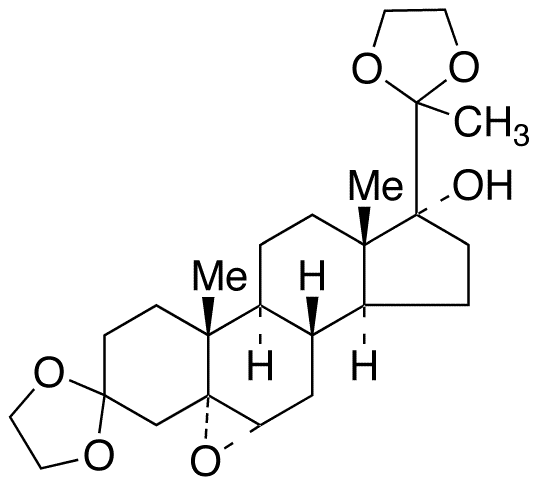 (5α,6α)-Epoxy-17α-hydroxy-pregnane-3,20-dione-3,20-bis(ethyleneketal) - Chemical structure and product image