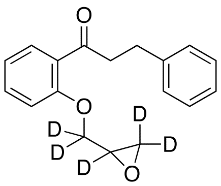  1-[2-(Oxiranylmethoxy-d5)phenyl]-3-phenyl-1-propanone; 2-[[2-(3-Phenylpropanoyl)phenoxy]methyl]oxirane-d5; Propafenone Imp. C (EP)-d5 - Chemical structure and product image