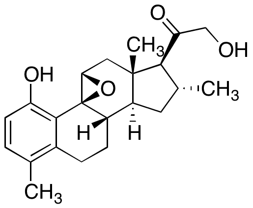 (9β,11β,16α)-9,11-Epoxy-1,21-dihydroxy-4,16-dimethyl-19-norpregna-1,3,5(10)-trien-20-one - Chemical structure and product image