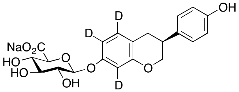(S)-Equol 7-β-D-Glucuronide-d3 Sodium Salt - Chemical structure and product image