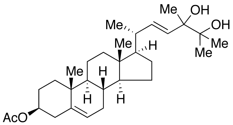 (3beta,22E,24xi)-Ergosta-5,22-diene-3,24,25-triol 3-Acetate - Chemical structure and product image