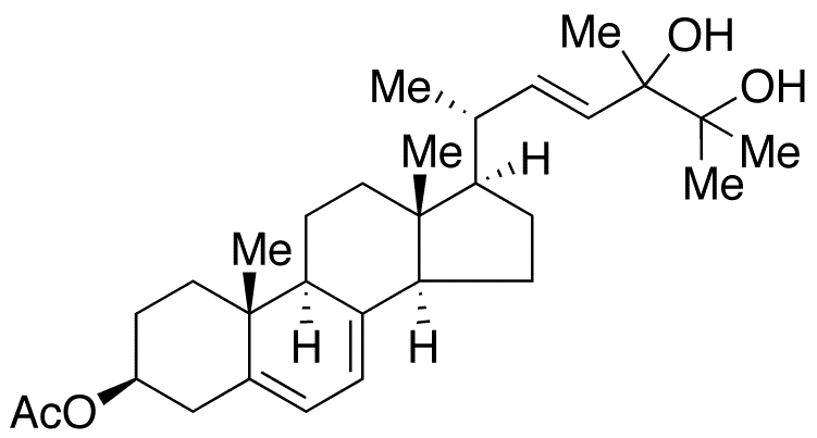 (3 beta,22E)-Ergosta-5,7,22-triene-3,24,25-triol 3-Acetate - Chemical structure and product image