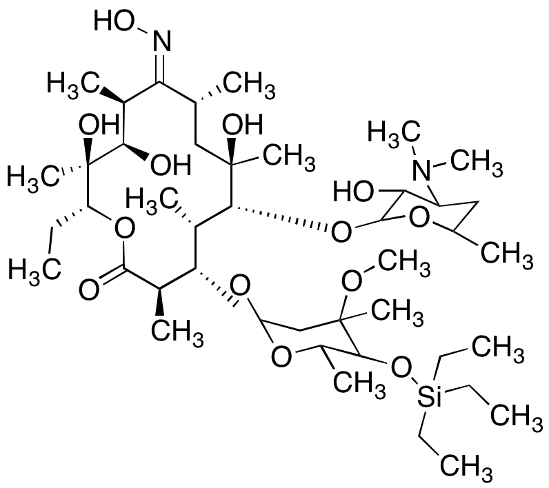 Erythromycin 4-O-TES 10-Imino-N-hydroxyl - Chemical structure and product image