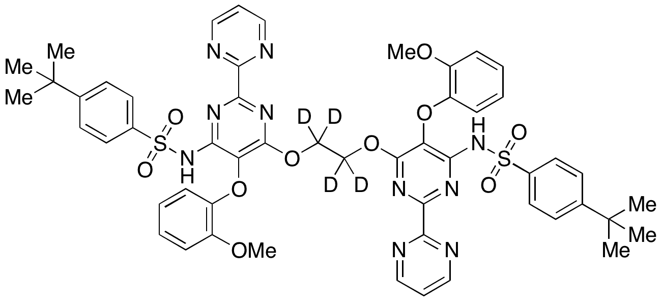 N,N-[1,2-Ethanediylbis[oxy[5-(2-methoxyphenoxy)[2,2-bipyrimidine]-6,4-diyl]]]bis[4-(1,1-dimethylethyl)-benzenesulfonamide-d4 - Chemical structure and product image