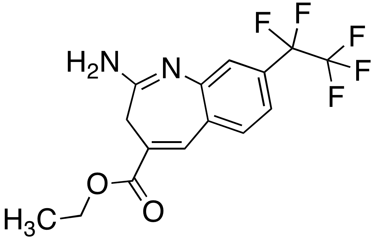 Ethyl 2-â€‹Amino-â€‹8-â€‹(perfluoroethyl)â€‹-â€‹3H-â€‹benzo[b]â€‹azepine-â€‹4-â€‹carboxylate - Chemical structure and product image