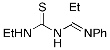 N-[(Ethylamino)thioxomethyl]-N-phenylpropanimidamide - Chemical structure and product image
