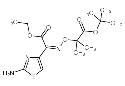 Ethyl (Z)-2-(2-aminothiazol-4-yl)-2-(1-t-butoxycarbonyl-1-methyl)ethoxyiminoacetate - Chemical structure and product image