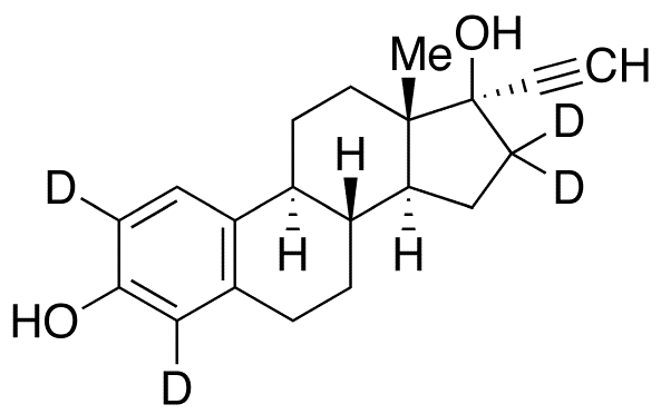 Ethynyl Estradiol-2,4,16,16-d4 - Chemical structure and product image