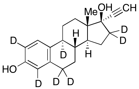 Ethynyl Estradiol-2,4,9,6,6,16,16-d7 (Major) - Chemical structure and product image
