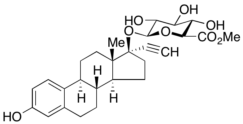 Ethynyl Estradiol 17-Beta-D-Glucuronide Methyl Ester - Chemical structure and product image