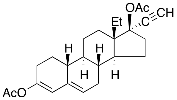 17 alpha-Ethynyl-18-methylestra-3,5-diene-3,17 Beta-diol Diacetate - Chemical structure and product image