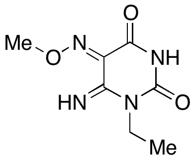 1-Ethyldihydro-6-imino-2,4,5(3H)-pyrimidinetrione 5-(O-Methyloxime) - Chemical structure and product image