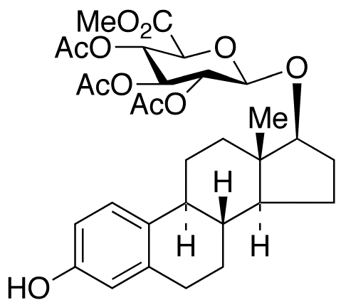 17 Beta-Estradiol 17-(2,3,4-Tri-O-acetyl-Beta-D-glucuronide Methyl Ester) - Chemical structure and product image
