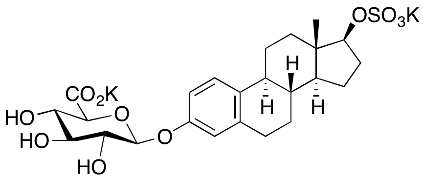 Beta-Estradiol 3-(Beta-D-Glucuronide) 17-Sulfate Dipotassium Salt - Chemical structure and product image