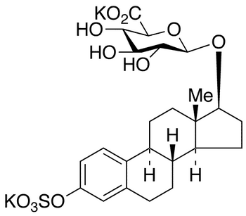 Estradiol 3-Sulfate 17 Beta-Glucuronide Dipotassium Salt - Chemical structure and product image