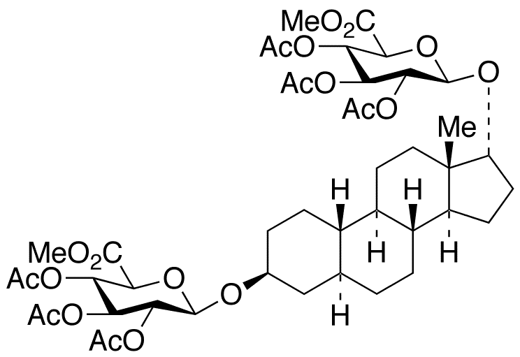 5 alpha-Estrane-3 Beta,17 alpha-diol Bis(tri-O-acetyl- Beta-D-glucuronide Methyl Ester) - Chemical structure and product image