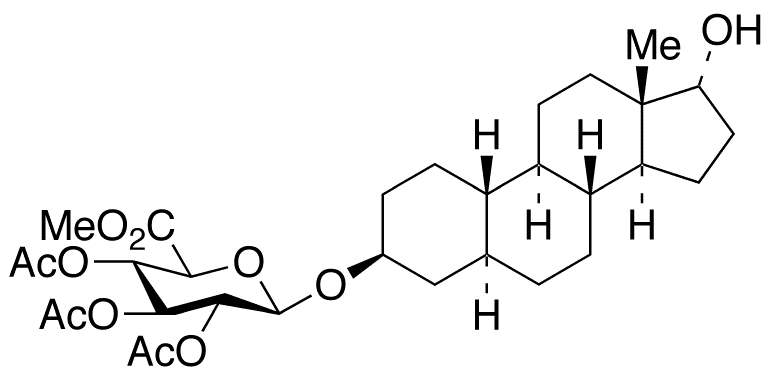 5 alpha-Estrane-3 beta,17 alpha-diol 3-tri-O-Acetyl- Beta-D-glucuronide Methyl Ester - Chemical structure and product image