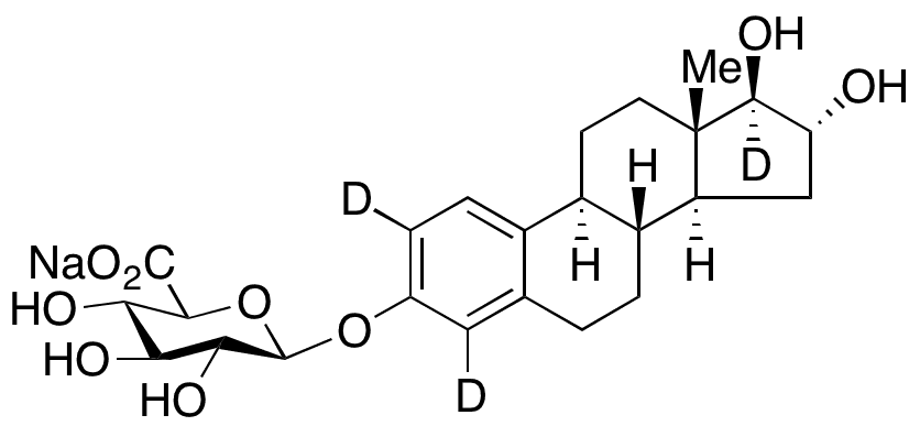 Estriol-d3 3-O-Beta-D-Glucuronide Sodium Salt - Chemical structure and product image